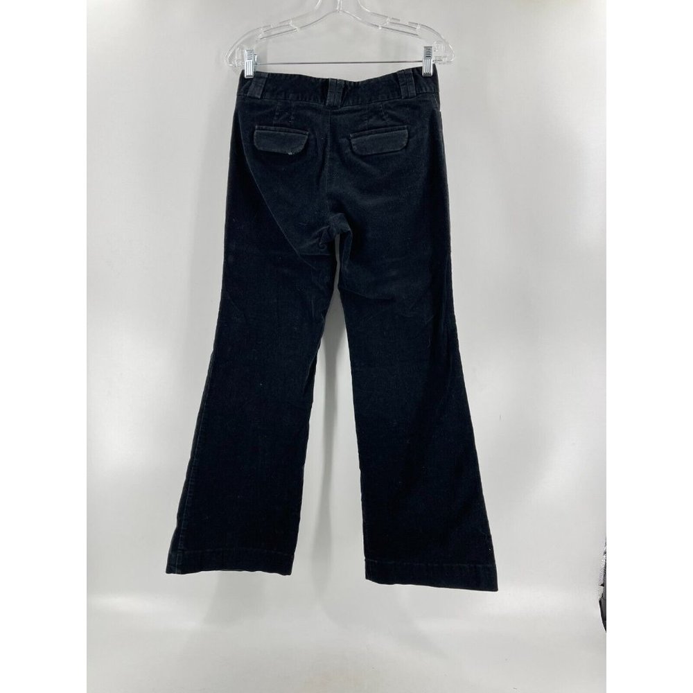 Banana Republic Women's Martin Fit Flared Black Velour Corduroy Pants Size 25 - Picture 4 of 14